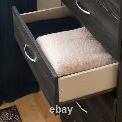 6-Drawer Dresser Chest Compact Contemporary Bedroom Storage Furniture Dark Gray