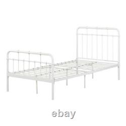 Cotton Candy Metal Complete Bed -Twin-Pure White-South Shore
