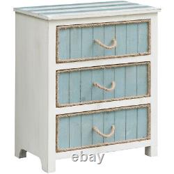 Crestview Collection CVFZR3560 South Shore Blueish Grey and White Chest