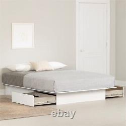 Fusion 2-Drawer Platform bed Pure White South Shore
