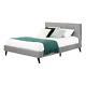 Fusion Complete Upholstered Bed, Medium Gray, W55 X D76 X H37.4