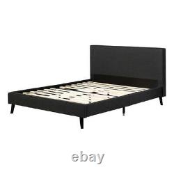 Gravity Complete Upholstered Bed-Queen-Charcoal Gray-South Shore