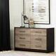Londen 6-drawer Double Dresser, Weathered Oak And Rubbed Black