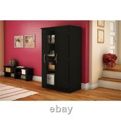 Morgan 2-Door Storage Cabinet, Pure Black