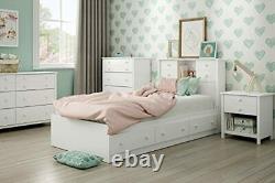 South Shore 39'' Little Smileys Mates Bed with 3 Drawers, Twin, Pure White
