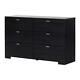 South Shore 6-drawer Double Dresser 31.5x51.25x 19 Particle Board, Black Onyx