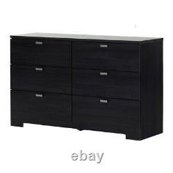 South Shore 6-Drawer Double Dresser 31.5X51.25X 19 Particle Board, Black Onyx