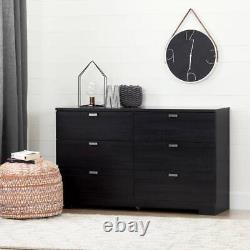 South Shore 6-Drawer Double Dresser 31.5X51.25X 19 Particle Board, Black Onyx