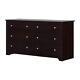 South Shore 6-drawer Dresser 59.25 With Metal Knobs, Built-in Dampers Chocolate