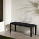 South Shore Agave Wood And Rope Bench Black