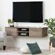 South Shore Agora 56 Wide Wall Mounted Media Console, Weathered Oak