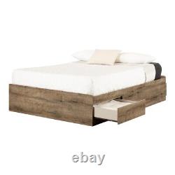 South Shore Arlen Mates Bed with 3 Drawers Full Weathered Oak
