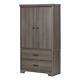 South Shore Armoire Shelves Versa Country Design Wood Particle Board Gray Maple