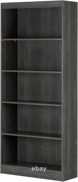 South Shore Axess 5-Shelf Bookcase Gray Oak