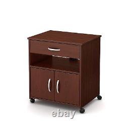 South Shore Axess Vertical Microwave Cart on Wheels Royal Cherry (10015)