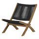 South Shore Balka Wood And Rope Lounge Chair Black And Natural