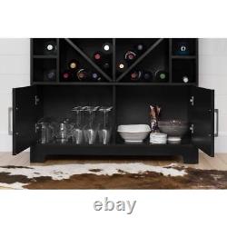 South Shore Bar Cabinet Vietti With Bottle Storage Drawers Modern Design Black Oak
