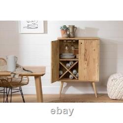 South Shore Bar Furniture 40.25 H x 28 W x 14.75 D Beige Wood Wine Cabinet