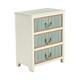 South Shore Blueish Grey And White 3 Drawer Rope Accent Chest
