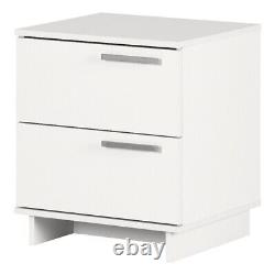 South Shore Cavalleri Nightstand with 2 drawers Pure White
