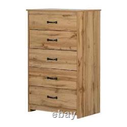South Shore Chest Of Drawer 29.75 Particle Board Soft Closing Drawer Nordik Oak