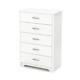 South Shore Chest Of Drawers 49hx31wx20d Fusion Modern 5-drawer Pure White