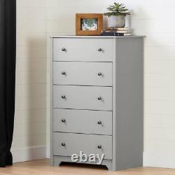 South Shore Chest of Drawer 31.25 W X 48.75 H, Particle Board In Soft Gray