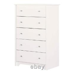 South Shore Chest of Drawer 48.75x31.25x19.5 Particle Board 5-Storage White