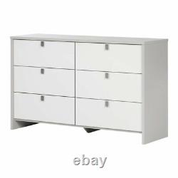 South Shore Cookie 6 Drawer Dresser in Soft Gray and Pure White
