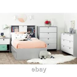 South Shore Cookie Kids Platform Bed Twin With Storage and 3-Drawers In Soft