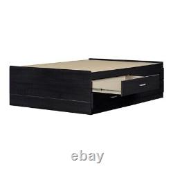 South Shore Cosmos Full Captain Bed with 4 Drawers in Black Onyx