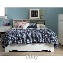 South Shore Crystal Wood Full Mates Bed in White