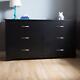 South Shore Dresser 31.25 6-drawer Particle Board Durable Indoor Pure Black
