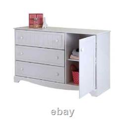 South Shore Dresser 31.25-in H X 49.75-in W, 3-Drawer Particle Board Pure White