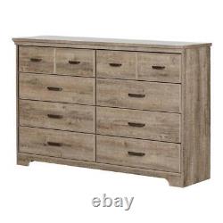 South Shore Dresser 36.75x57.75x19.5 8-Drawer Particle Board Weathered Oak