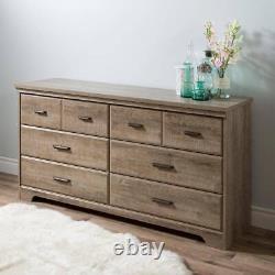 South Shore Dresser 57.75 6-Drawer Decorative Sturdy Solid Wood Weathered Oak
