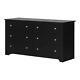 South Shore Dresser 6-drawer Built-in Dampers Durable Particle Board Pure Black