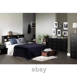 South Shore Dresser 6-Drawer Built-In Dampers Durable Particle Board Pure Black