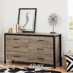 South Shore Dresser 6-Drawer Smooth/Quiet Drawer Glides Durable Weathered Oak
