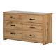 South Shore Dressers 31.25x52x19 Chest With 6-drawer Particleboard Nordik Oak
