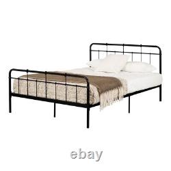 South Shore Fernley Metal Complete Bed Queen Pure Black