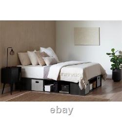 South Shore Flexible Storage Platform Bed with Baskets Full Gray Oak