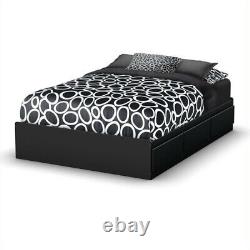 South Shore Full Mates Bed with 3 Drawers in Pure Black