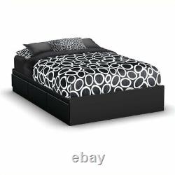 South Shore Full Mates Bed with 3 Drawers in Pure Black