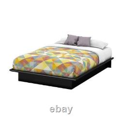 South Shore Full-Size Platform Bed 77 Non-Upholstered Particle Board Pure Black