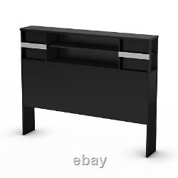 South Shore Furniture 3107093 Step One Full Bookcase Headboard in Pure Black 310