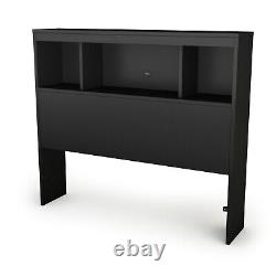 South Shore Furniture 3270098 Spark Twin Bookcase Headboard in Pure Black 327009