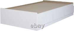 South Shore Fusion Mates Bed with 3 Drawers, Twin, Pure White