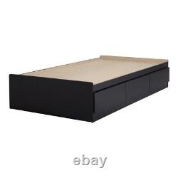 South Shore Fusion Twin Mates Bed in Pure Black