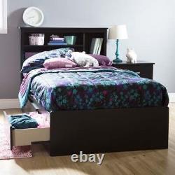 South Shore Fusion Twin Mates Bed in Pure Black